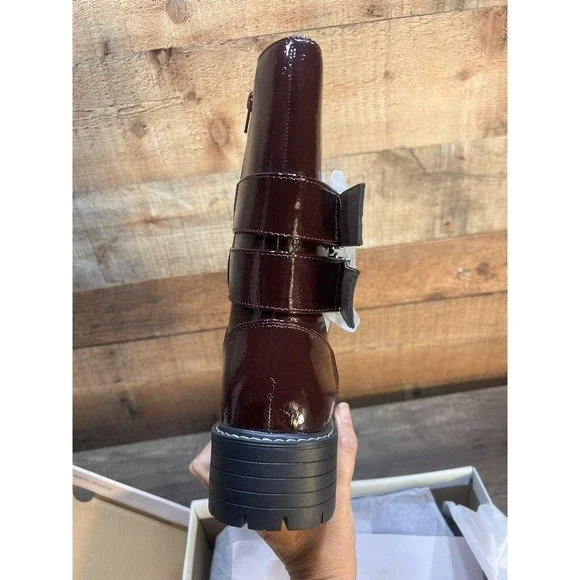 SO Women's Burgundy Lace Up Boots - Picture 4 of 10